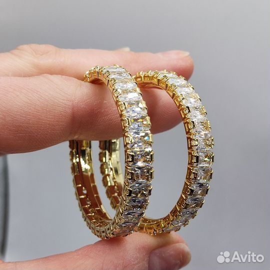 Роскошные серьги Конго с кристаллами Сваровски