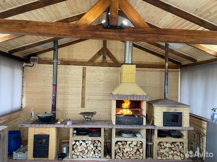 Комплект печей: барбекю, под казан, русская печь