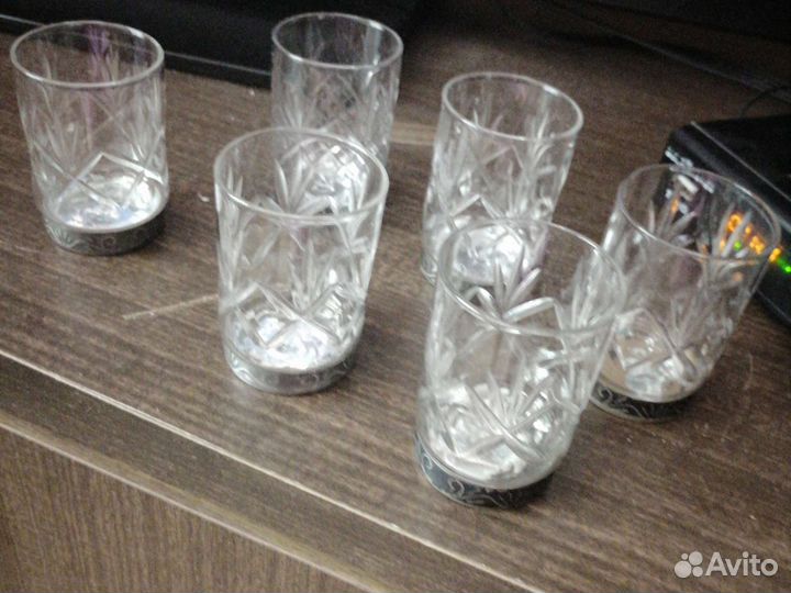 Графин со стаканами с напылением СССР и др