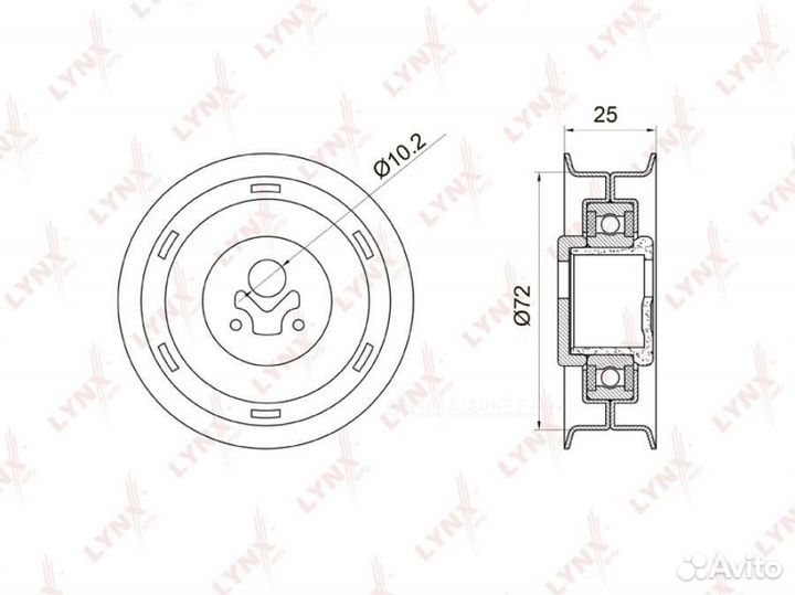 Lynxauto PB-1002 Ролик натяжной ремня грм