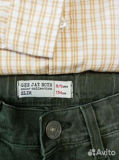 Детская Рубашка в клетку и джинсы