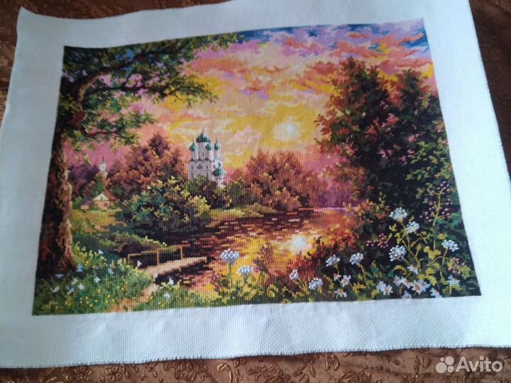 Схема и остатки от набора для вышивания