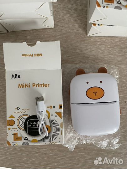 Детский мини термо принтер блютуз