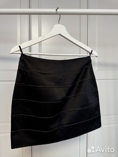 Атласная юбка мини