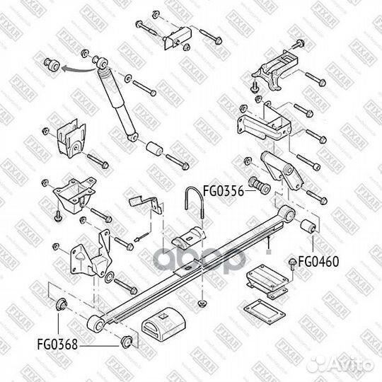С/блок fixar FG0460 ford Transit 06- / сайлентблок