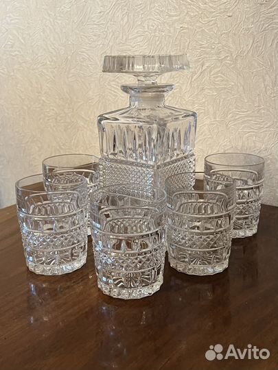 Штоф и 6 стаканов Bohemia, Windrose, креманки Lumi