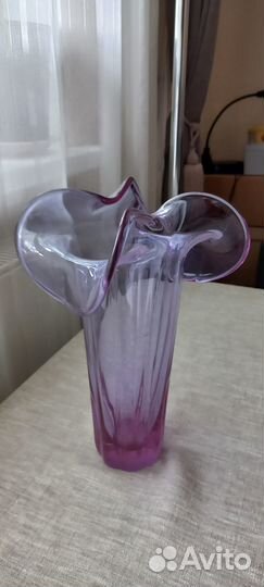 Ваза для цветов (цветное стекло) Н- 28,5см СССР