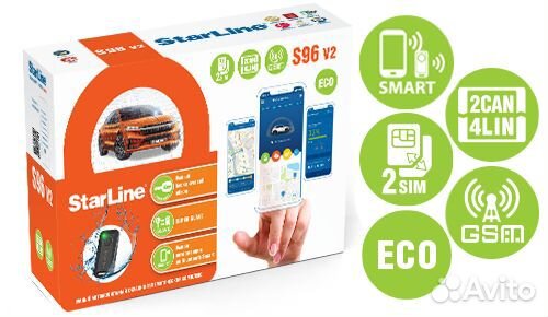 StarLine S96 v2 BT ECO 2CAN+4LIN 2SIM GSM