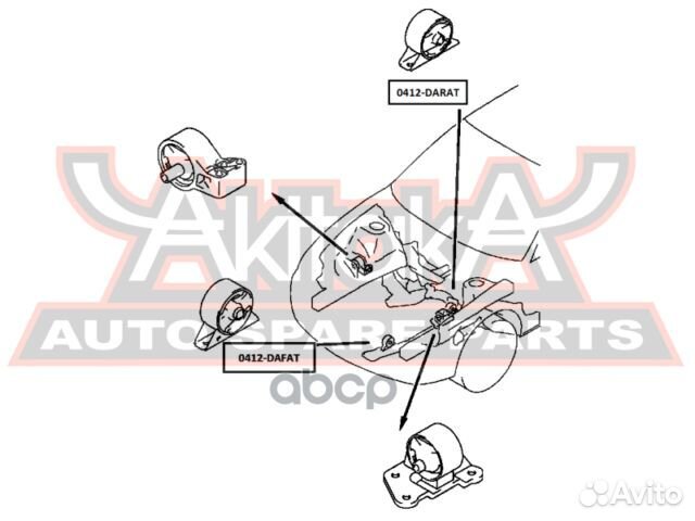 Подушка двигателя передняя AT 0412-dafat asva
