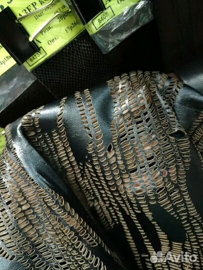 Натуральная кожа в спб с перфорацией коричневая