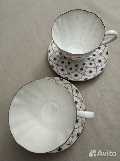 Чайная пара императорский фарфор, Гвоздика ретро