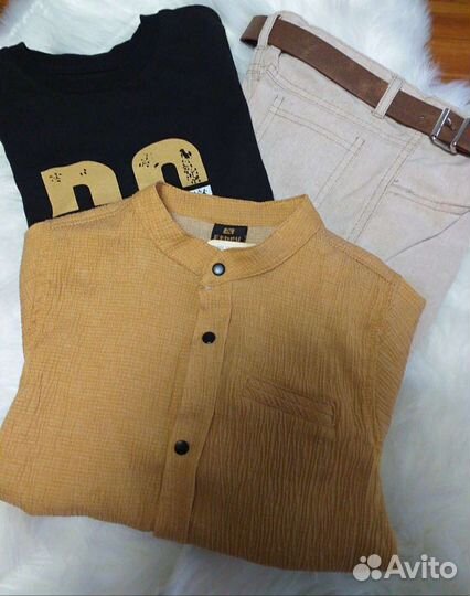 Тройка (футболка, рубашка, брюки не ремне