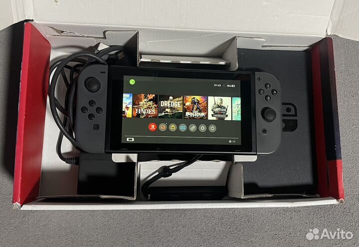 Nintendo Switch rev 2 Чип + 128Gb + Игры