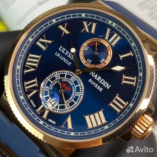 Часы новые мужские Ulysse Nardin Blue Gold #311