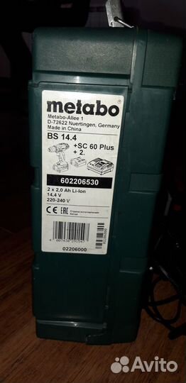 Шуруповерт аккумуляторный metabo bs 14.4