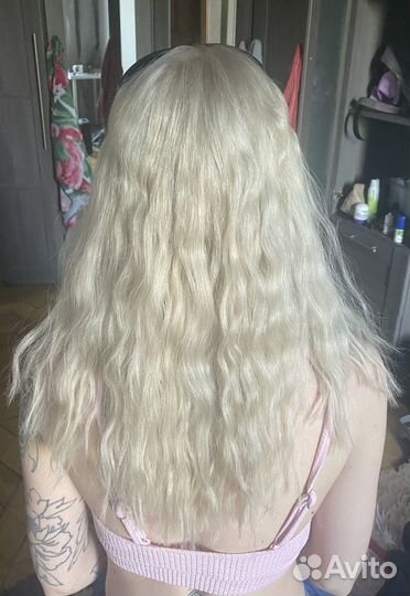 Волосы для наращивания блонд 37см 75гр