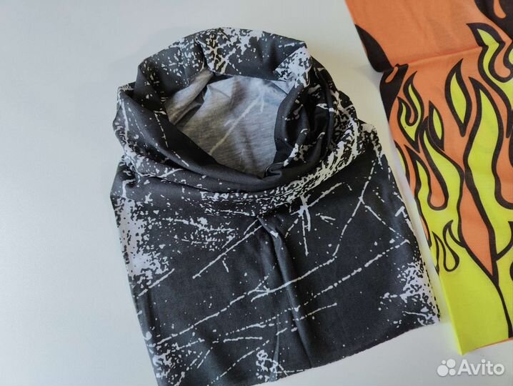 Шарф бафф тонкий для велосипедистов желтый черный