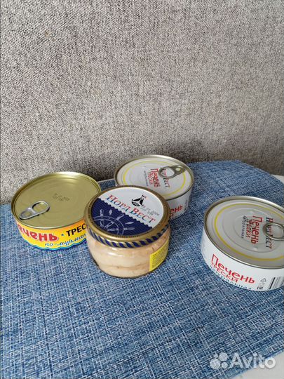 Печень трески, икра красная