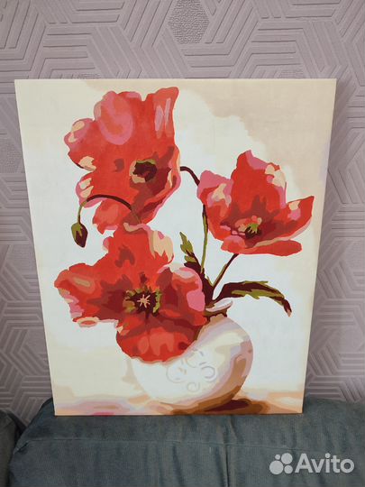 Картина Маки масло, холст 50*40 см