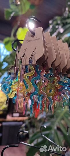 Серьги змеи, украшения из чешуи