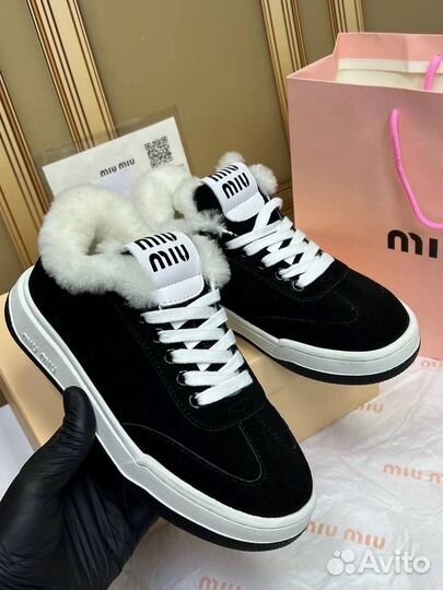 Кроссовки зимние женские miu miu