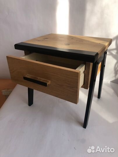 Тумба прикроватная в стиле лофт со смолой