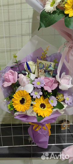 Букет из мыльных роз на 1 сентября