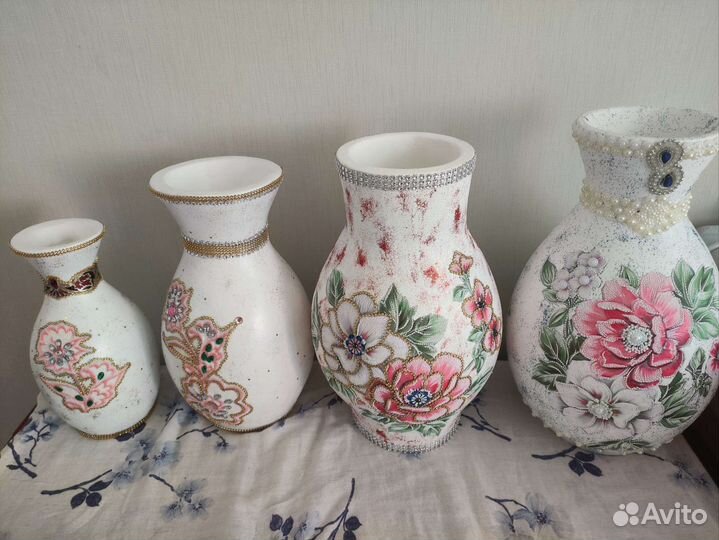 Ваза для цветов вручная работа