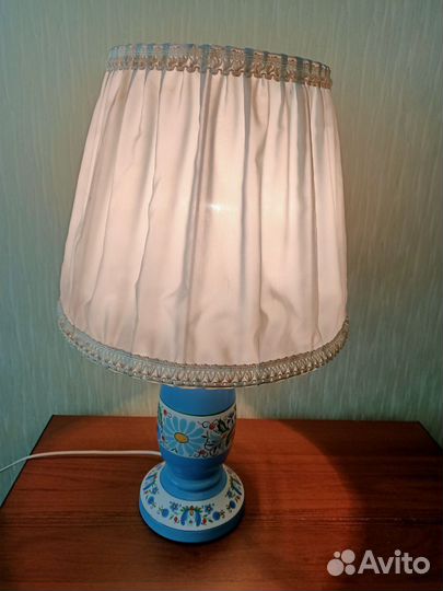 Лампа настольная с абажуром винтаж Polam Польша