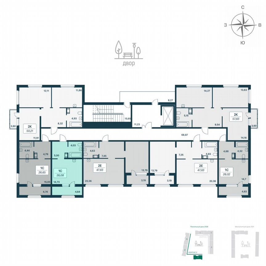 Квартира-студия, 28,4 м², 8/9 эт.