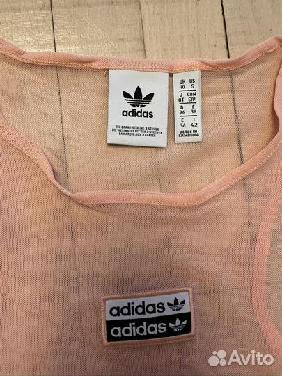 Adidas originals топ розовый сетка