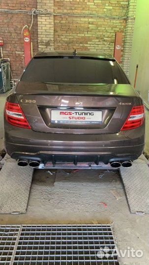 Диффузор + насадки стиль C63 Mercedes C-class W204