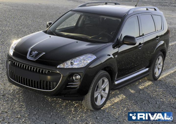 Пороги-подножки Peugeot 4007 2007-2013 Premium-Bla