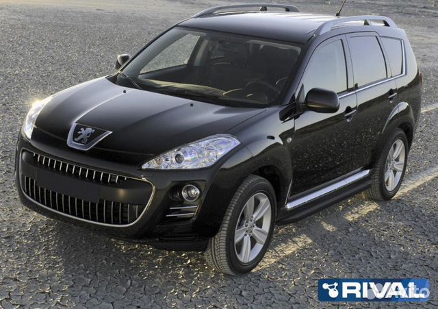 Пороги-подножки Peugeot 4007 2007-2013 Premium-Bla