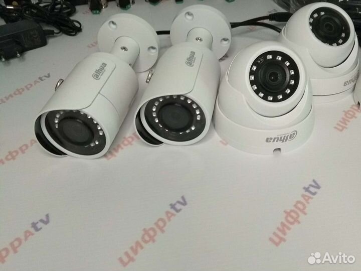 Всепогодное видеонаблюдение полный к-т 6 камер