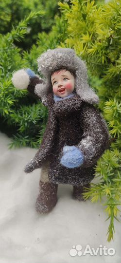 Ватные елочные игрушки игрушки из шерсти