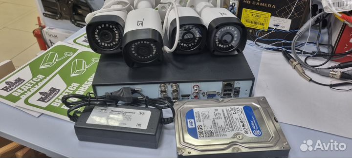 Комплект видеонаблюдения 4 камеры P2P: xmeye