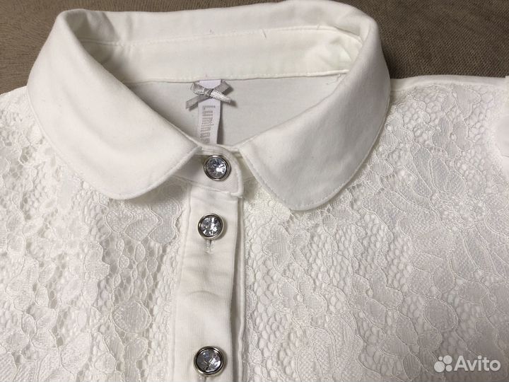 Блузка белая школьная на девочку