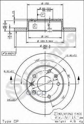 Диск торм.land rover freelander LN 02/98-03/07