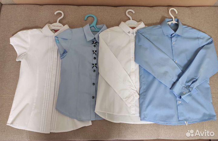 Рубашка школьная для девочки 128, 134