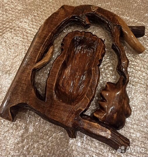 Панно сова, филин из дерева, на стену