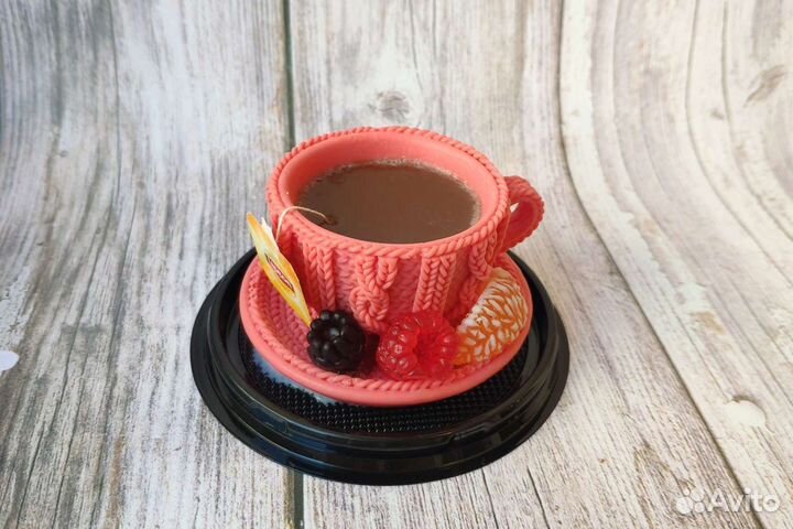 Мыло ручной работы. Вязаная чашка