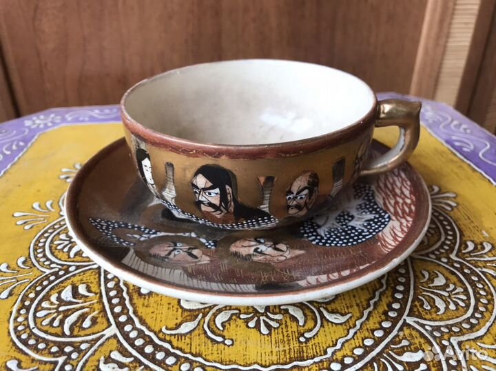 Комплект кружка с блюдцем. Сацума. Япония