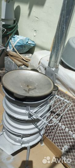 Печь для казана с трубой