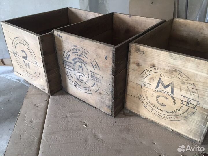 Старинные ящики от масла. СССР. Винтаж