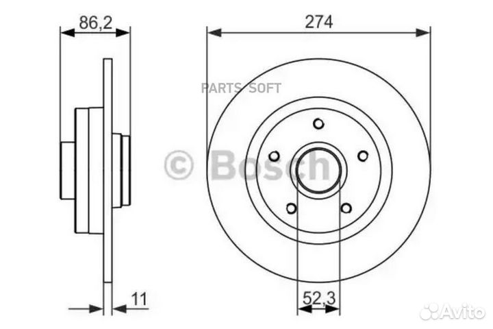 Bosch 0986479682 0 986 479 682 диск торм.задний бе