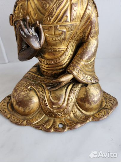Антикварная статуэтка будда цонкапа, 18-19 век
