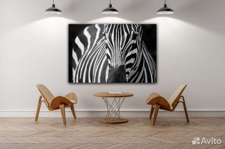 Картина маслом образ зебры