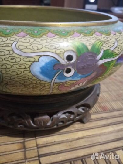 Антиквариат из Европы.Эмаль Клуазоне. Китай. Ваза
