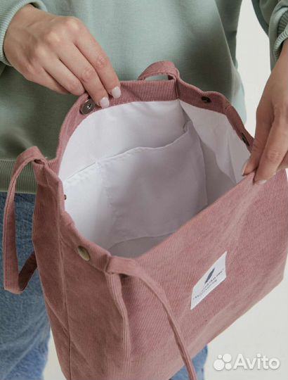 Шопер, сумка женская через плечо. Вельветовая